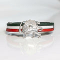 Lion and Sun leather bracelet